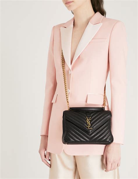 yves saint laurent college small|Saint Laurent Small College in Quilted Leather .